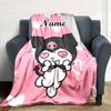 Customizable Kuromi5 Throw Blanket – Personalized Name, All-Season Cozy Snug Blanket, Machine Washable, Personalized Blanket