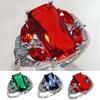 Wide Exquisite Workmanship Faux Women Ring Rhinestone Gem Wedding Band Jewelry Accessory