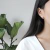 Гипоаллергенный к 925 розовому золоту Girlfriend [Glam Jewelry] Серьги, Сакура, Сакура, Дамы, Металлы, Серебро, Жемчуг, Кристалл, Покрытие, Подарок, Женщины,