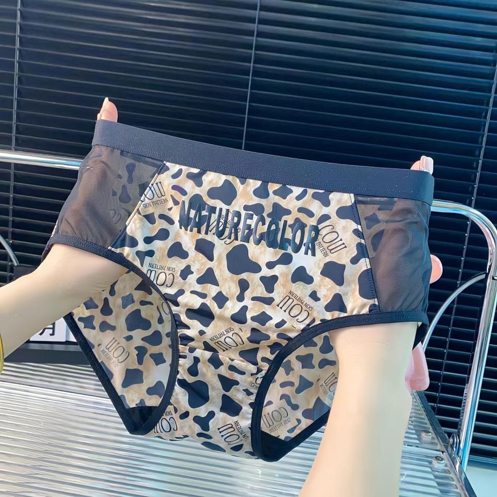 Сексуальные леопардовые трусы с высокой талией и вырезами, женские бесшовные эластичные треугольные трусы больших размеров, высококачественное нижнее белье для женщин