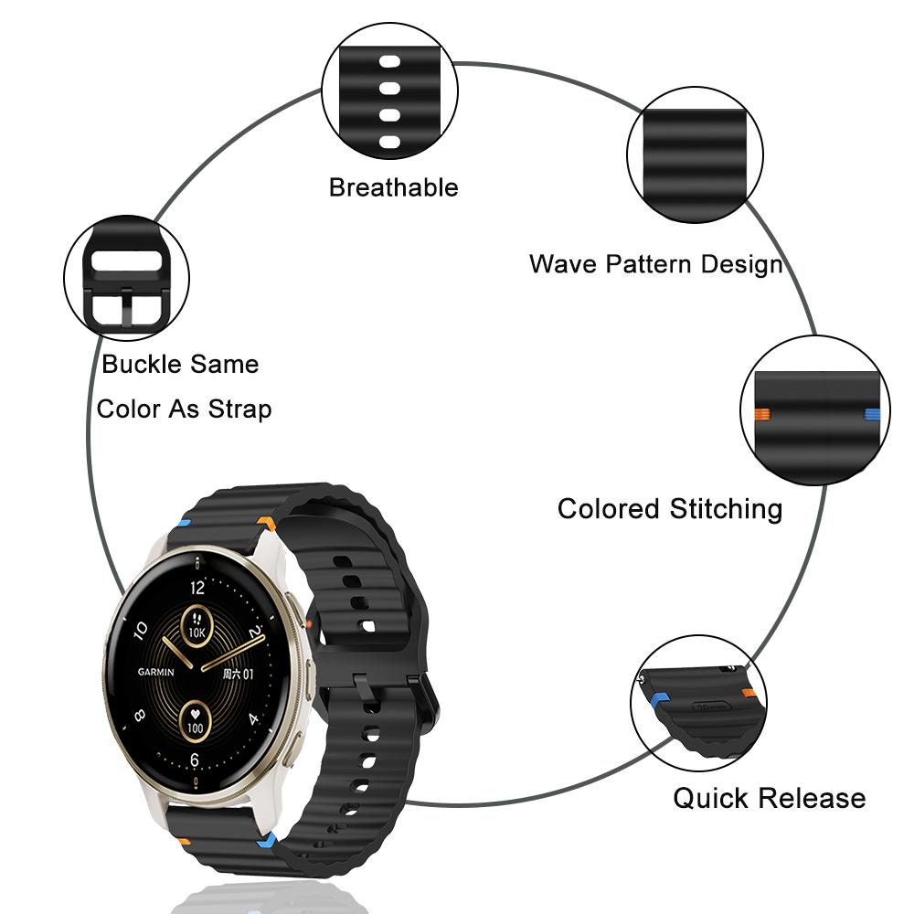 20 мм сменный резиновый ремешок, совместимый с Garmin Venu 2 Plus Active Vivoactive, мужской женский браслет для Garmin Venu 2 Plus