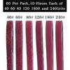 60 Pcs Sanding Belts 13 X 457mm, 10 Each of 40/60/80/120/180/240 Mix Grit for 457X13 mm Belt Sander Fits Black&Decker Power Sand