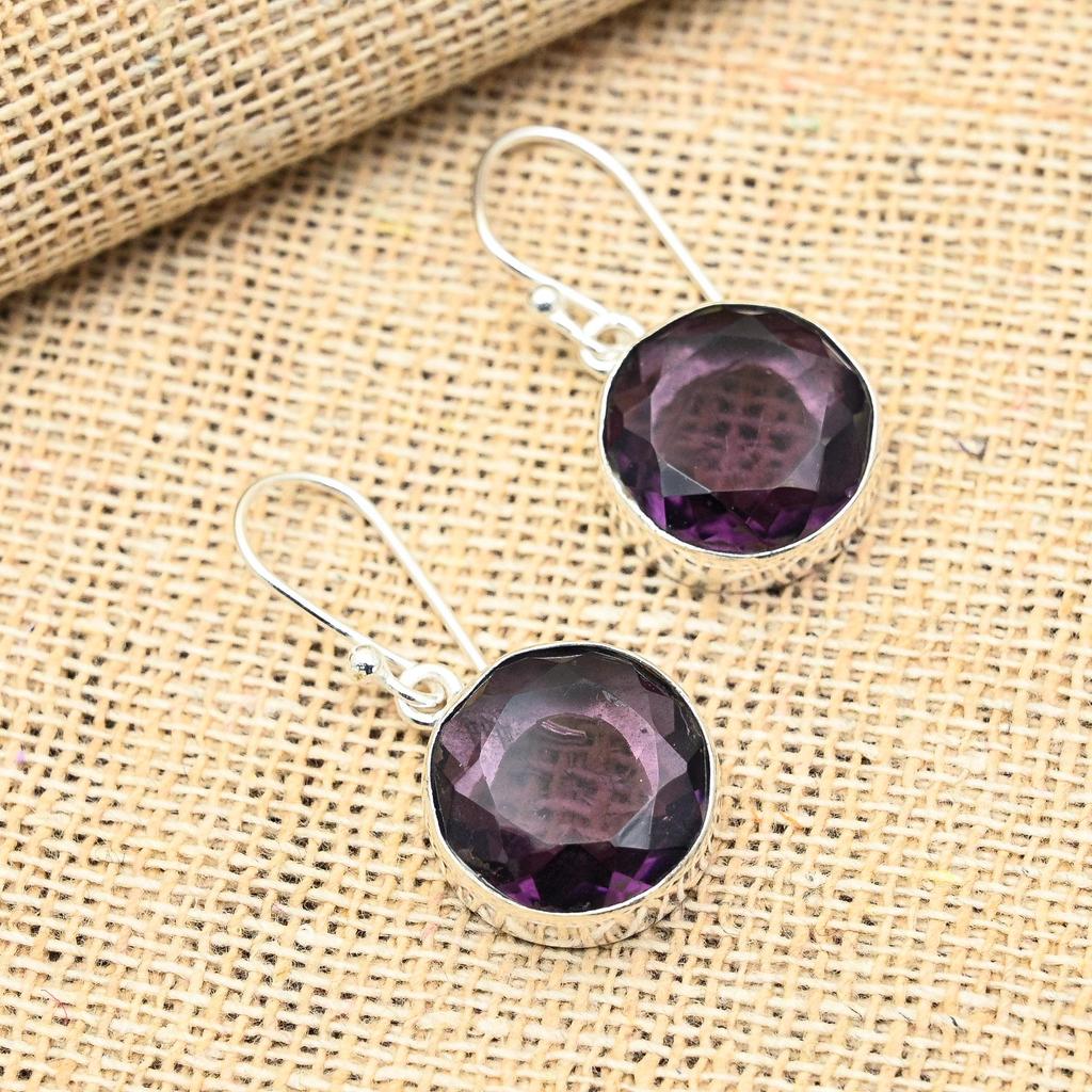 Ювелирные серьги из стерлингового серебра 925 пробы с аметистом ручной работы для свадебного подарка