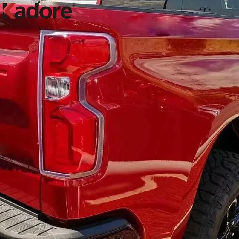 For Chevrolet Silverado 1500 2500HD 3500HD -  Chrome Car Rear Tail Light Lamp Cover Trim Taillight Frame Accessories