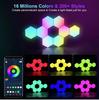 RGB интеллектуальный шестиугольный настенный светильник, меняющий цвет, окружающий ночник DYI, форма, музыкальный ритм, управление через приложение для игровой комнаты, спальни