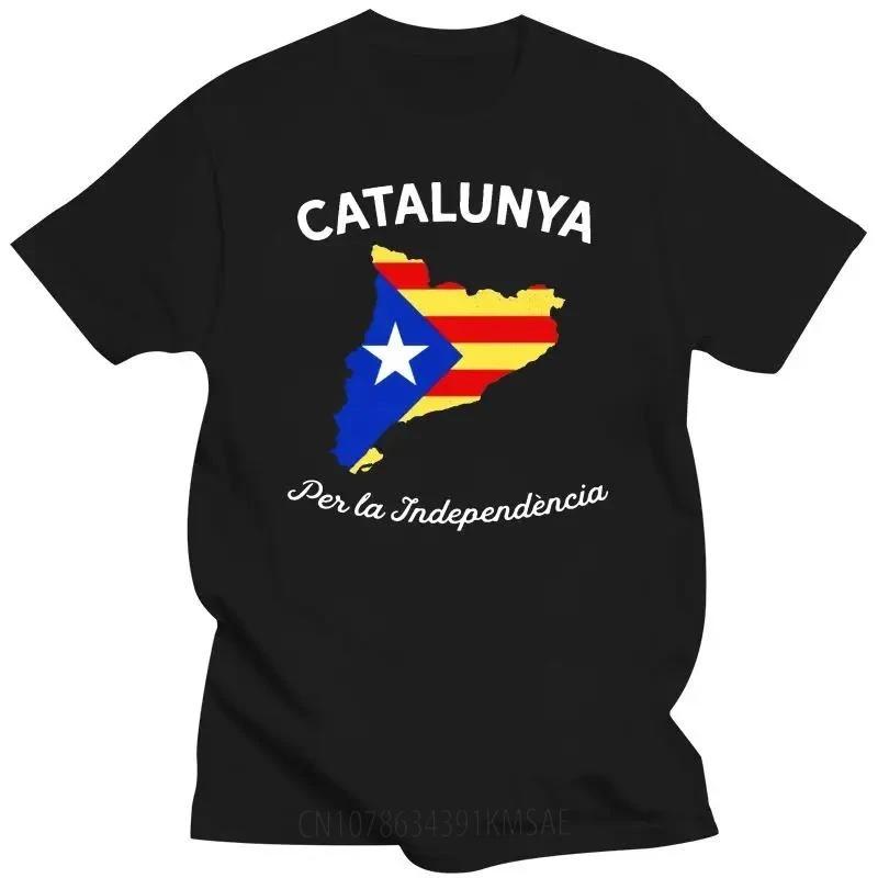 Catalunya Per La Independncia Flag Pattern Tshirt for Unisex Lovers Day Graphic T Shirts Unisex Clothing Camisas Harajuku