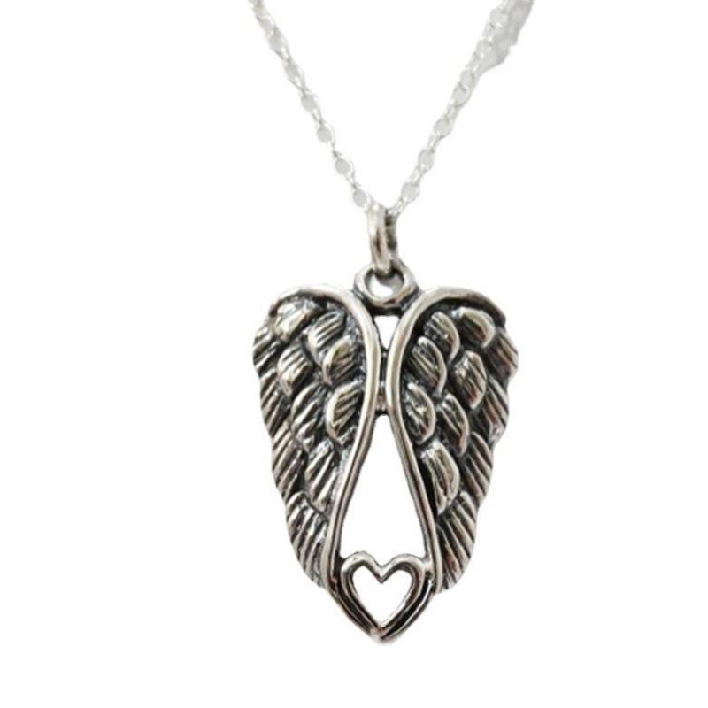 Love Angel Wings Antique Silver Necklace Pendant Is Popular