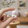 3D-печатная статуэтка кошки-удачи, милая белая фигурка Манеки, мини-украшение «Кот-приманка» матового белого цвета для домашнего стола, спальни, праздников, дней рождения