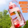 2 Liter Fitness Sports Water Bottle Plastic Large Capacity Water Bottle Outdoor Portable Straw Climbing Drink Bottle Kettle