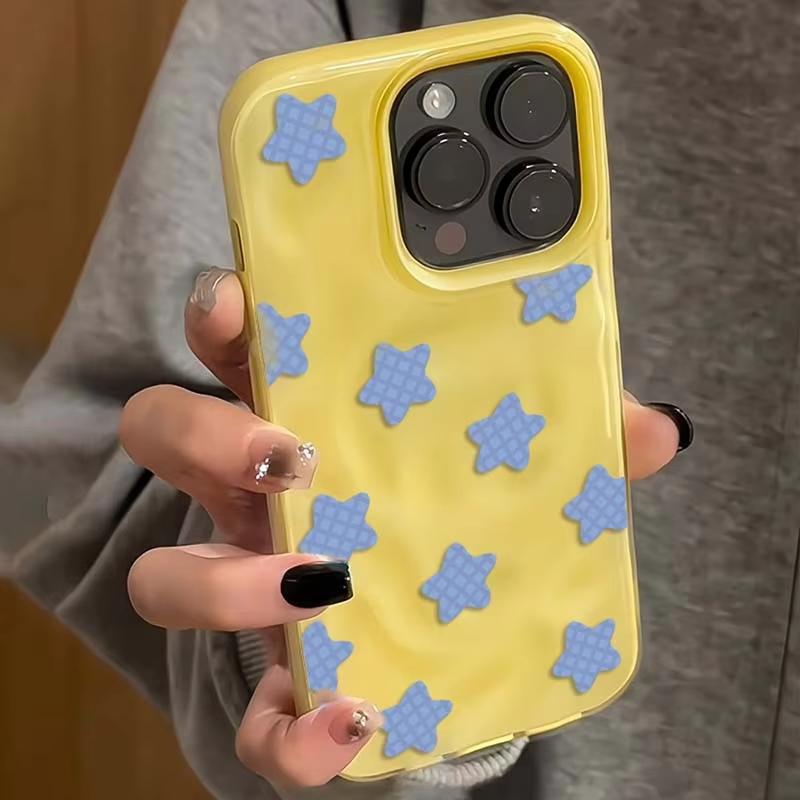 Мультяшный Черный Клетчатый Звездный Чехол Для Телефона Для iPhone 15 16 e 14 13 12 11 Pro Max Plus Mini X XS XR Funda Coque