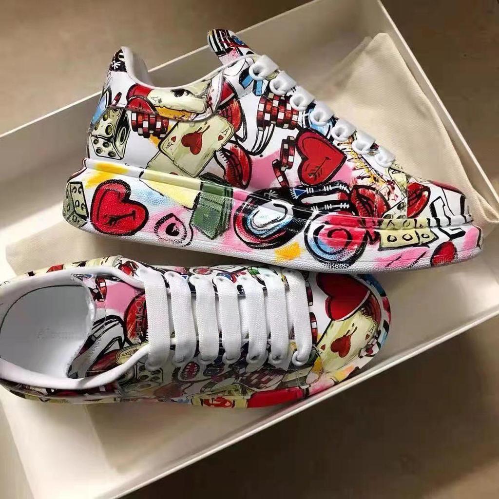 Spring Autumn New Women's Chunky Sneakers Soft Platform Graffiti Casual Shoes Classic Girls Streetwear Trainers