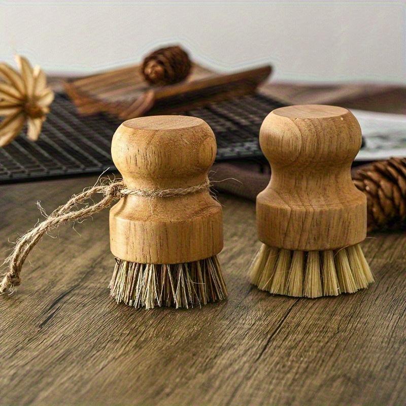 Kitchen Dish Brush Wooden Handle and Sisal Coconut Multifunctional Cleaning Tools Kitchen Scrubbing Brush