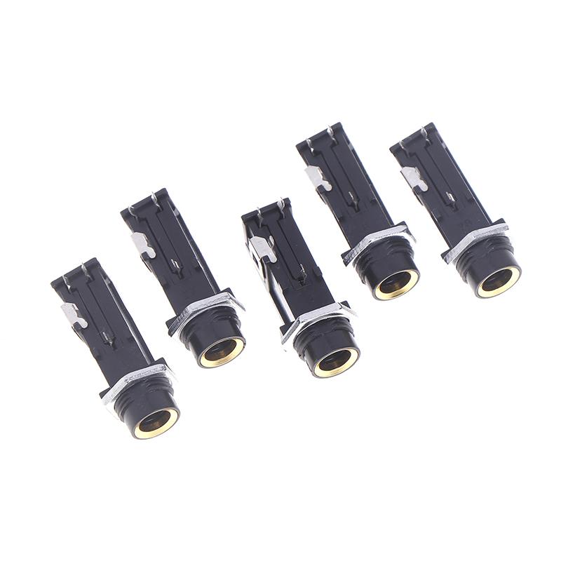 5 шт. Сделай сам 6,35/6,5 мм разъем позолоченный 4P стерео двухканальный микрофонный разъем шасси аудио адаптер гайка прямой разъем