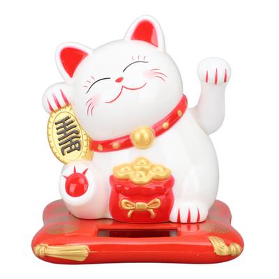 3,5-дюймовый Lucky Fortune Cat на солнечных батареях, машущая счастливая кошка, украшение для рабочего стола, вход в дом