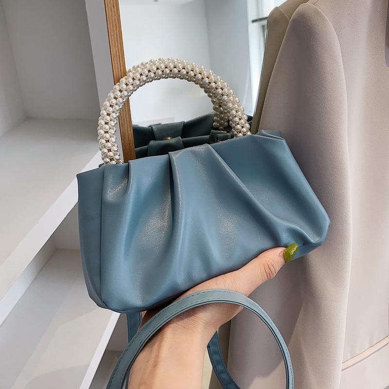 Solid Color Women Soft Cloud Small Square Handbag Fashion Single Shoulder Crossbody Bag
