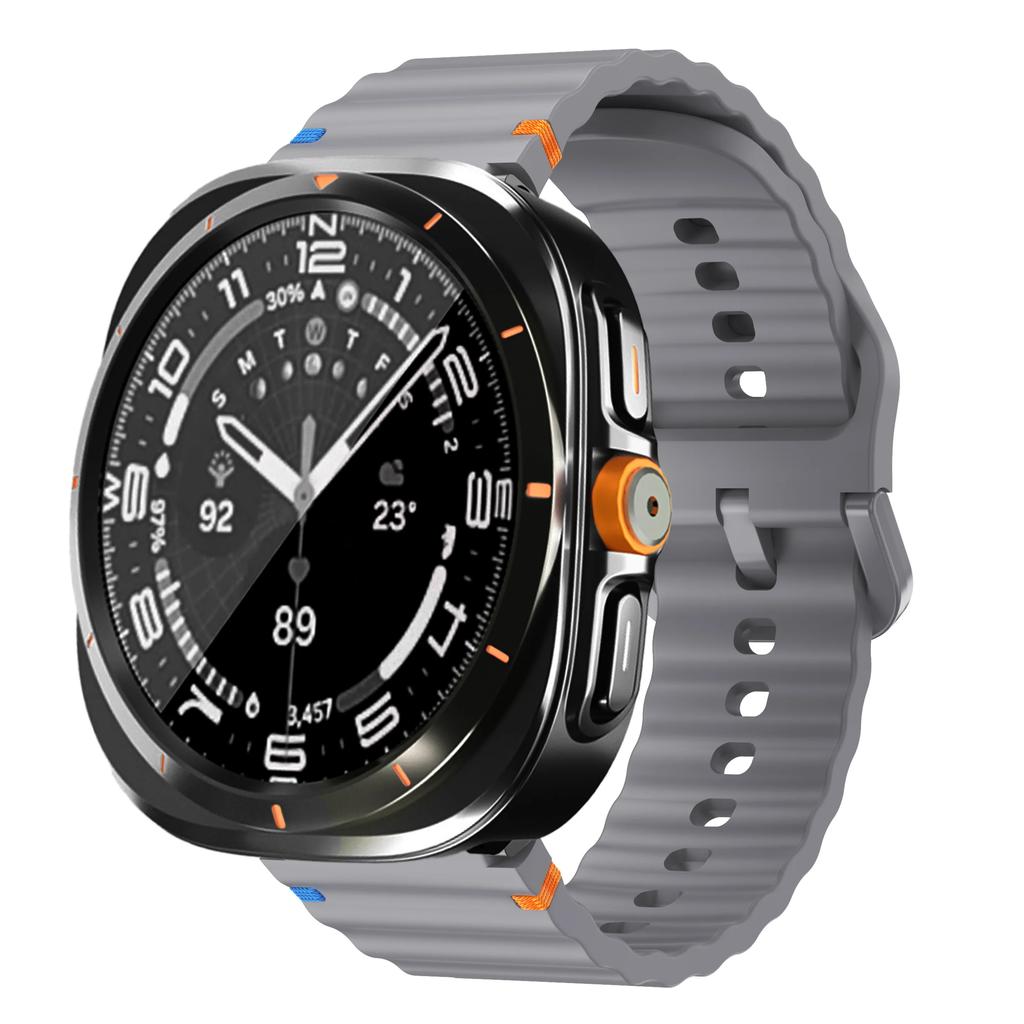 Ремешок+Переход на Ультра Чехол для Samsung Galaxy Watch 7 6 40 44мм Обновление до Galaxy Watch Ultra 47 Защитное стекло для экрана