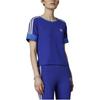 Adidas Оригинальная футболка Adicolor 70s Retro Series с вышитым логотипом и коротким рукавом, женские топы, синий IK7846