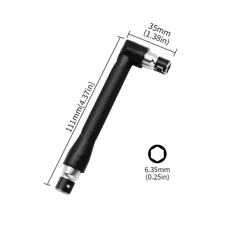 Г-образная 1/4 шестигранная бита для отвертки 90 градусов двойная головка рукоятка черная 6,35 гаечный ключ 10 шт. набор инструментов с битами для отвертки с желтой лентой