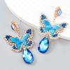 2Pcs Earrings Drops Butterflies Earring Personality Creatively Pendant Dangle Crystal Elegant Jewelry Accessories