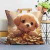 Pet Dog Print Decorative Pillowcase Bedroom Living Room Square Cushion Pillowcase