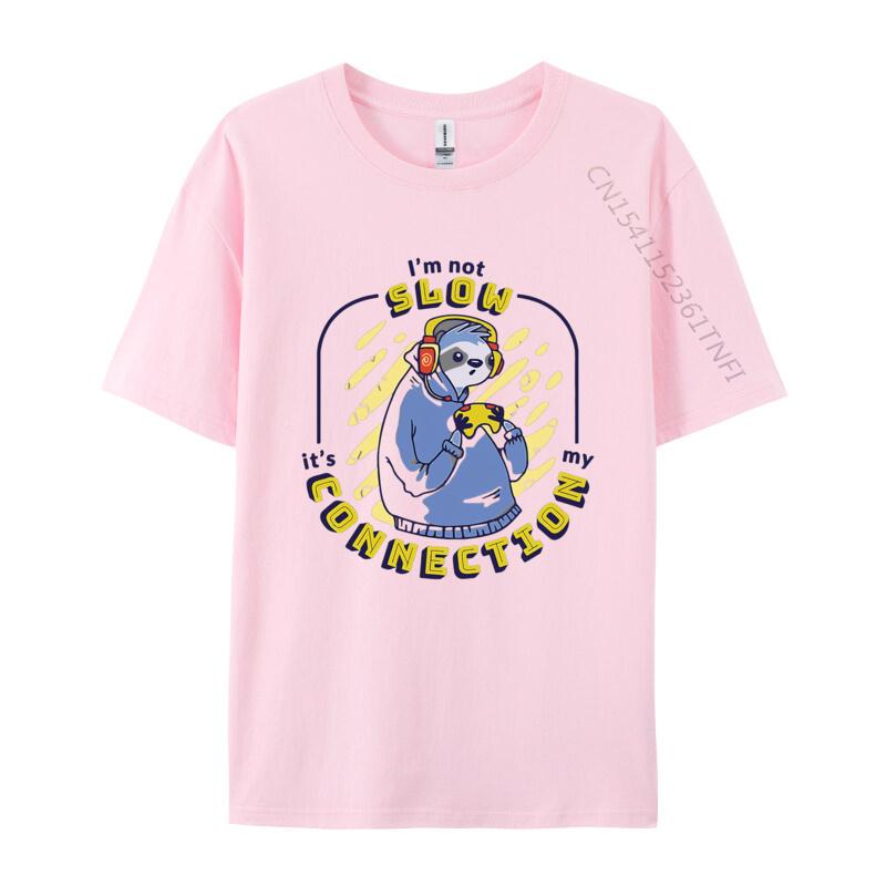 Slow Connection Sloth Gamer Funny Sloth Tshirts Men Clothess Tshirts Unique TShirt Cotton Gothic Animes Alternative