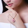 BELLA BOX Powder Crystal Rose Gold Color Lovely Sweet Classic Temperament Pendant Necklace For Women Charm Wedding Engagement Fine Jewelry New Trendy