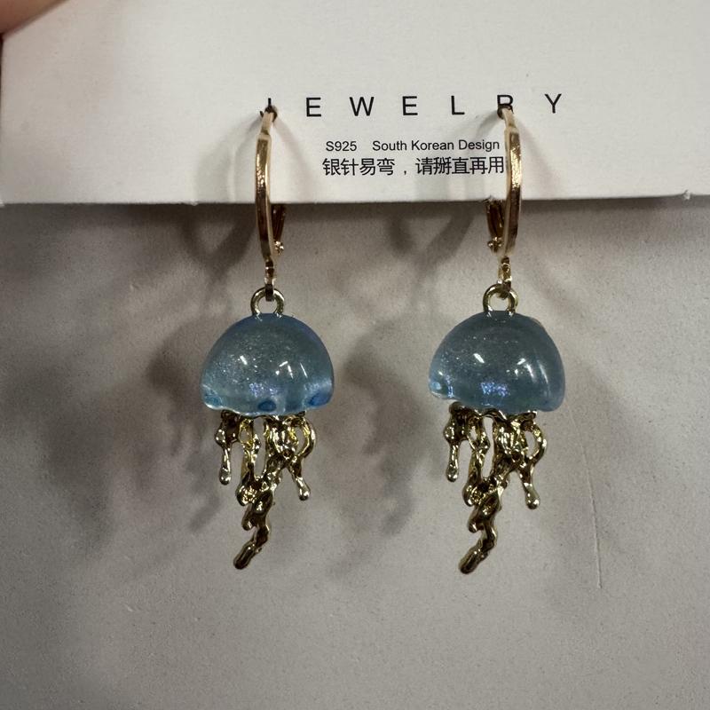 Милые голубые серьги-подвески с медузами для женщин, девушек, уникальный эстетичный шарм, 2000-е, Харадзюку, ЭМО, винтажные ювелирные украшения, аксессуары