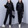 Spring Suit Women's Fashion Western Style Casual Sports Slimming Hooded Sweater Pants Two-piece Suit