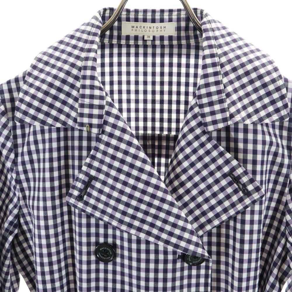 MACKINTOSH PHILOSOPHY Check Pattern Trench Coat 38 With Storage Bag Women Used