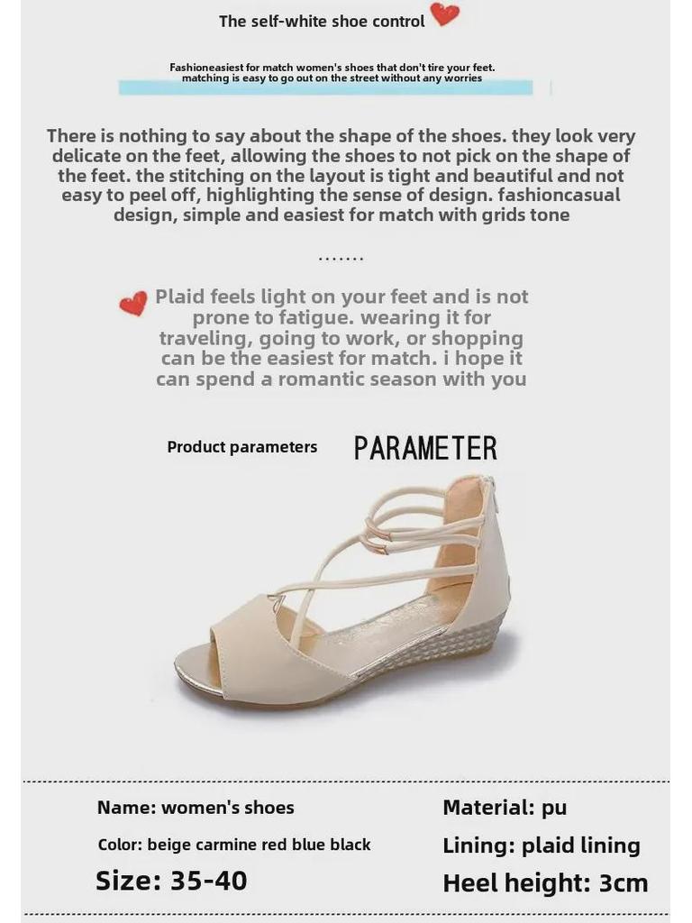 «Женские сандалии Fish Mouth Flat Sandals 2023 с молнией и полым каблуком»