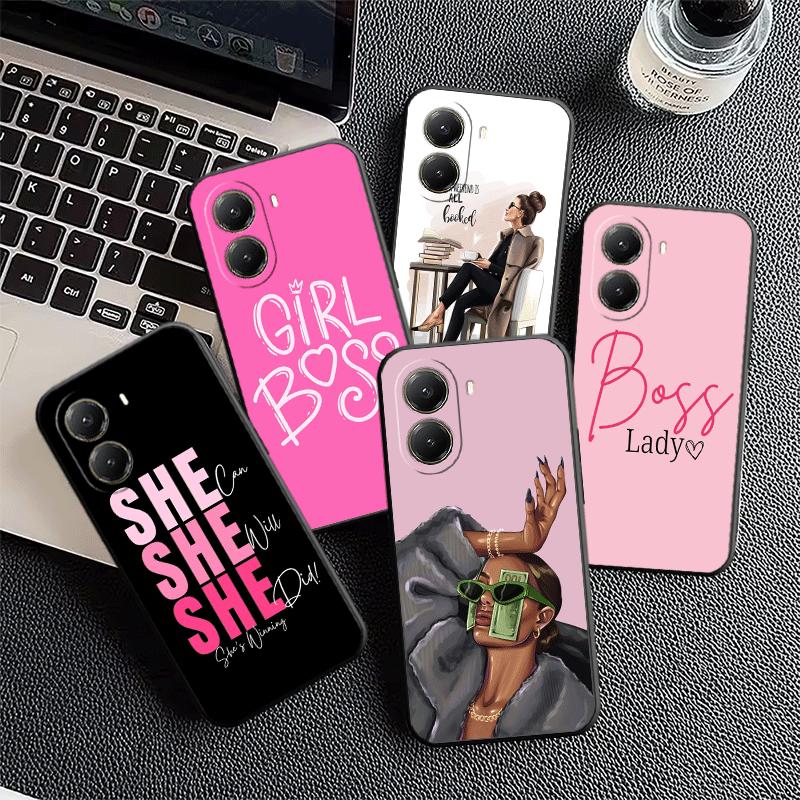 Чехол для телефона Girl Boss Lady Pink Soft для Xiaomi Poco X5 X6 X7 X8 Pro Max X3 F7 F8 Ultra M8 M7 M6 M5 Redmi 15 15C 14C 13C 12C X4 F