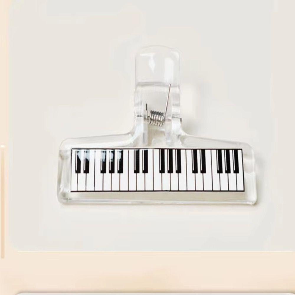 5 шт. Прозрачный акриловый музыкальный пюпитр, прочный зажим, органайзер для тестовых листов, зажим для нот, рисунок пианино, противоскользящий