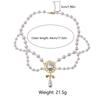 Double Layer Imitation Pearl Necklace Palace Style Bridal Jewelry Accessories  for Women