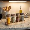 4PCS Transparent Glass Seasoning Jars Moisture-proof Salt Seasoning Organizer  Kitchen Storage