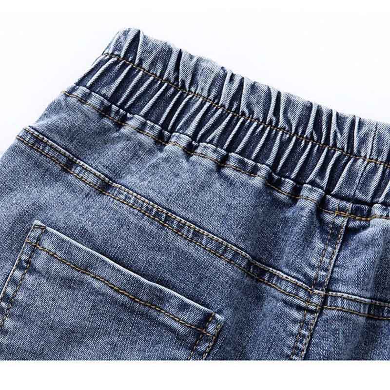 Джинсовые шорты, женские летние свободные широкие брюки с эластичной резинкой на талии, модные повседневные универсальные шорты