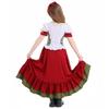 Kids Halloween Costume Dress Ethnic Dance Outfit Girls Short Sleeve Wine Red Print Skirt Set