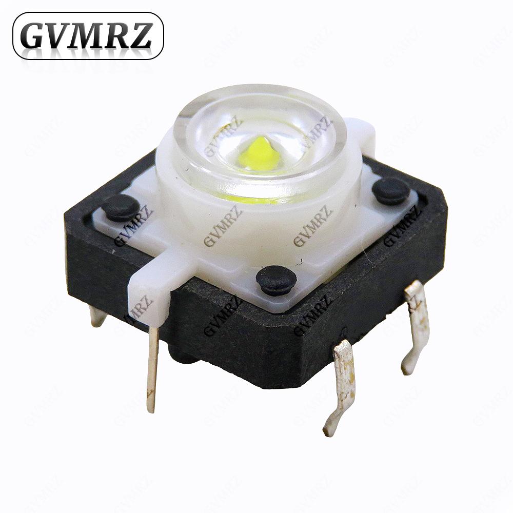 5PCS 12X12X7.3 Tactile Push Button Switch Momentary Tact LED 5 Color 12X12X7.3mm 12*12*7.3mm yellow,red,blue,green,white each 1