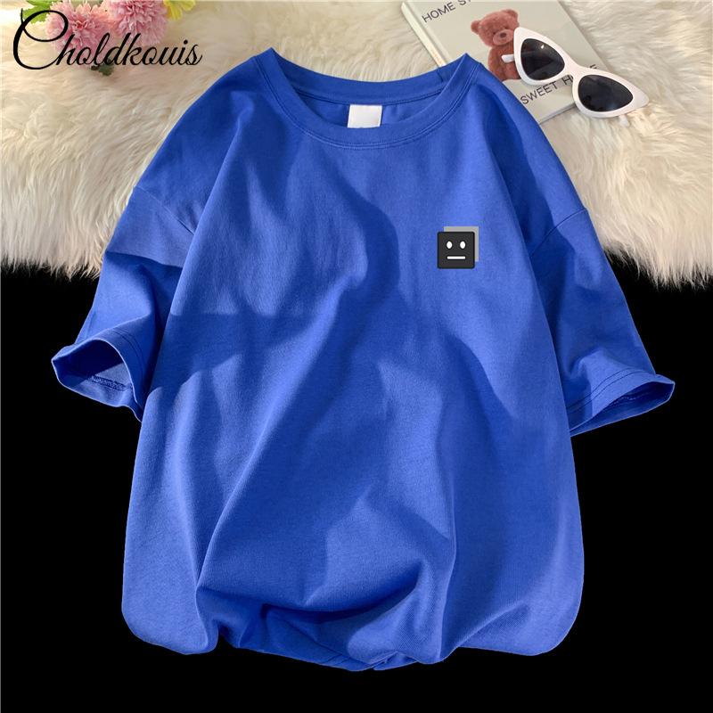 Мужская футболка с коротким рукавом Новая Свободная Повседневная Корейская Модная Одежда Мужская С Принтом Круглый Вырез Узор Модная