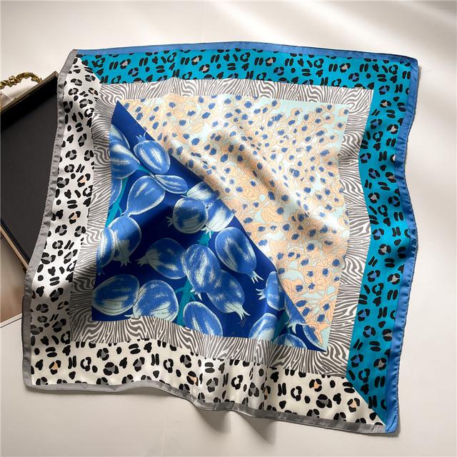 Шелковый квадратный шарф для женщин, шейный платок, женские повязки для волос, ленточная повязка на голову, роскошная шаль, атласный хиджаб, модные накидки, бандана