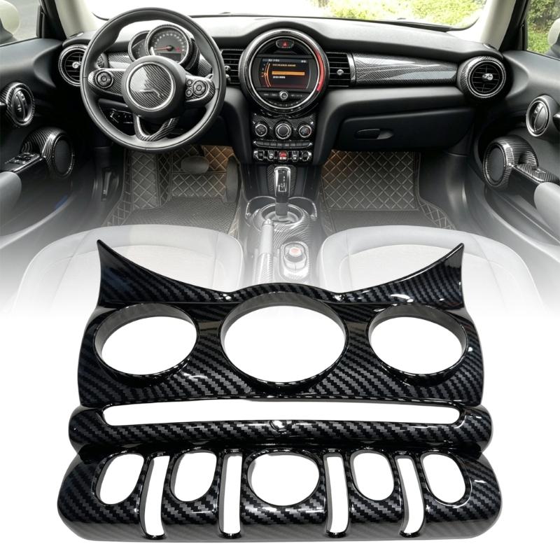 Рамка панели кнопок на приборной панели для MINI F55 F56 F57 2014-2024, Декоративная накладка кондиционера из АБС-пластика с рисунком под карбон для области внутренней панели