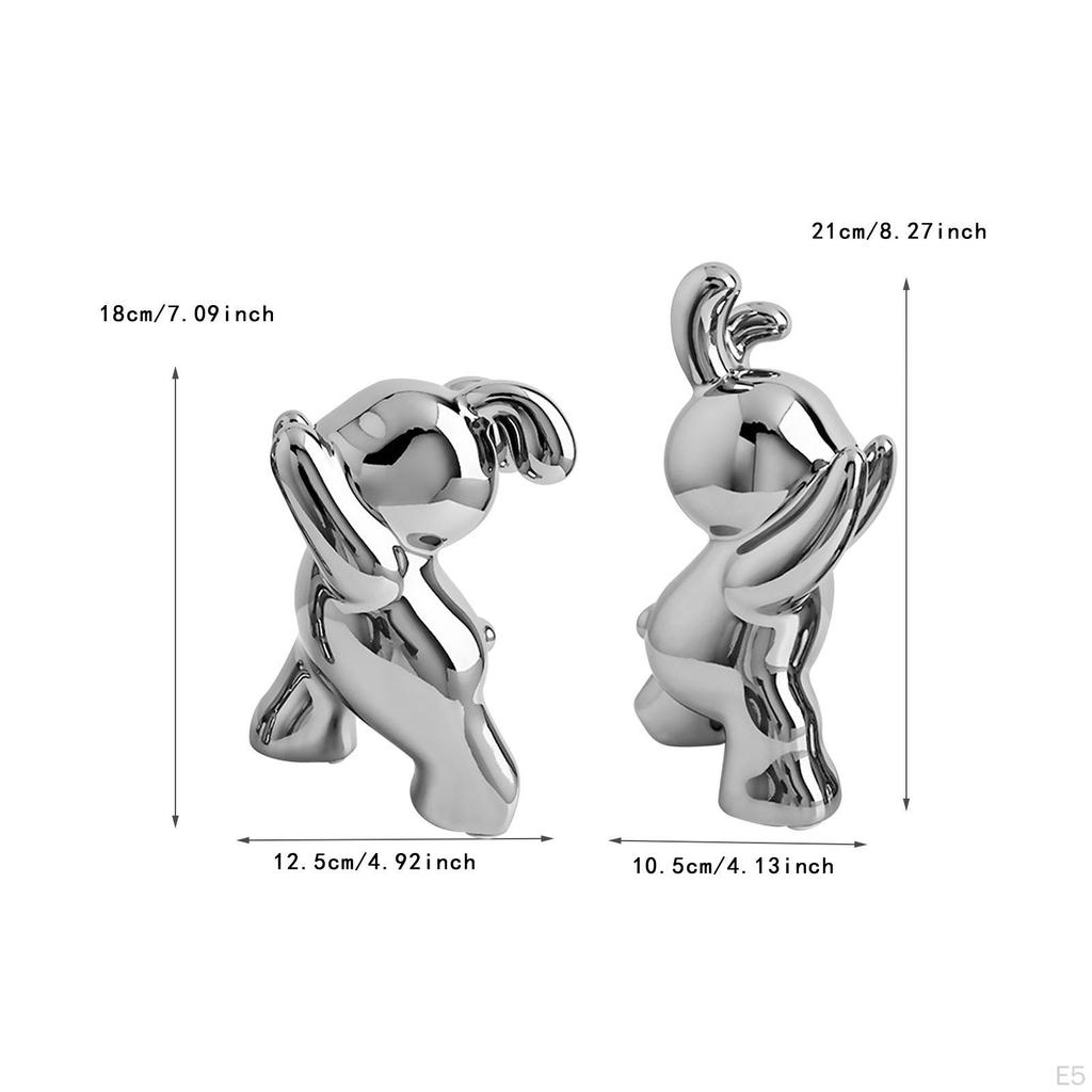 Rabbit Bookends Book Ends To Hold Books Ceramic Animal Figurines Bunny Stoppers Decorative