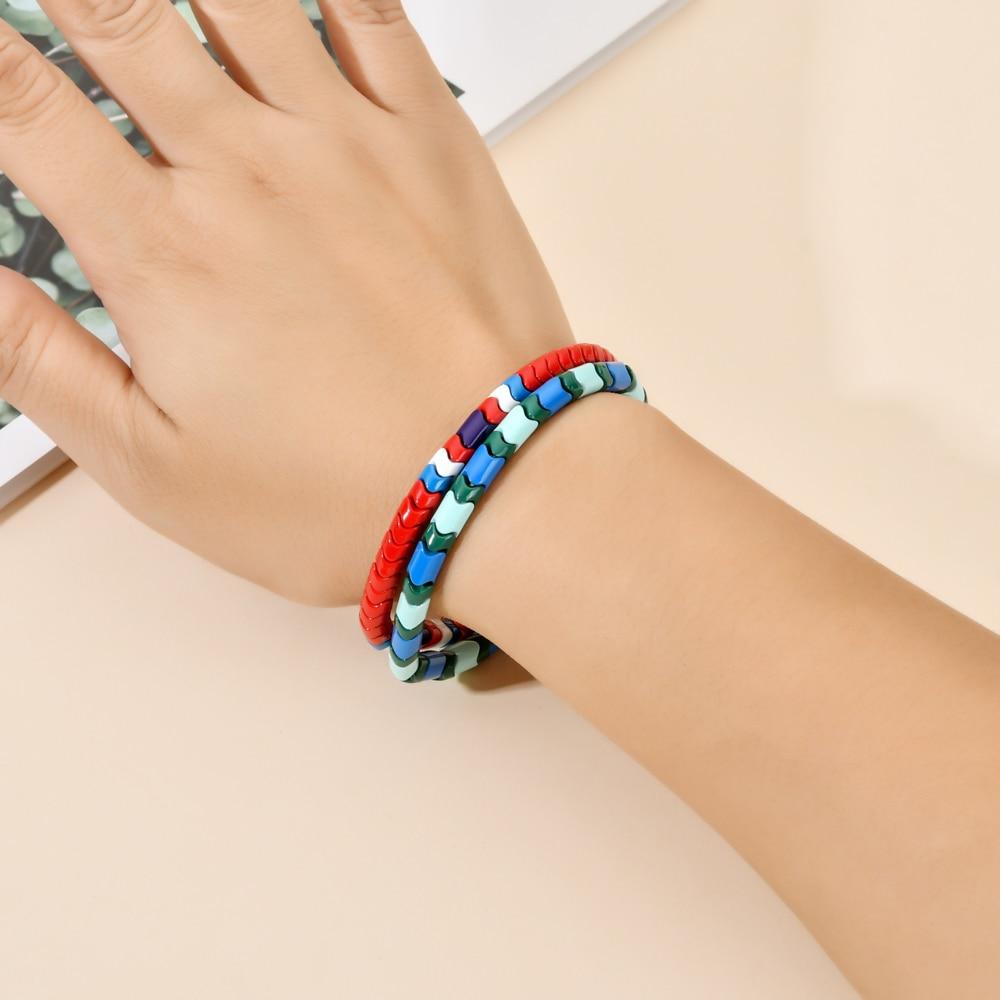 Подарки для вечеринок DIY Wave Stacking Coloful Boho Gold Besele Bracele Регулируемый браслет-обертка для женщин Модные браслеты из камня Ювелирные изделия