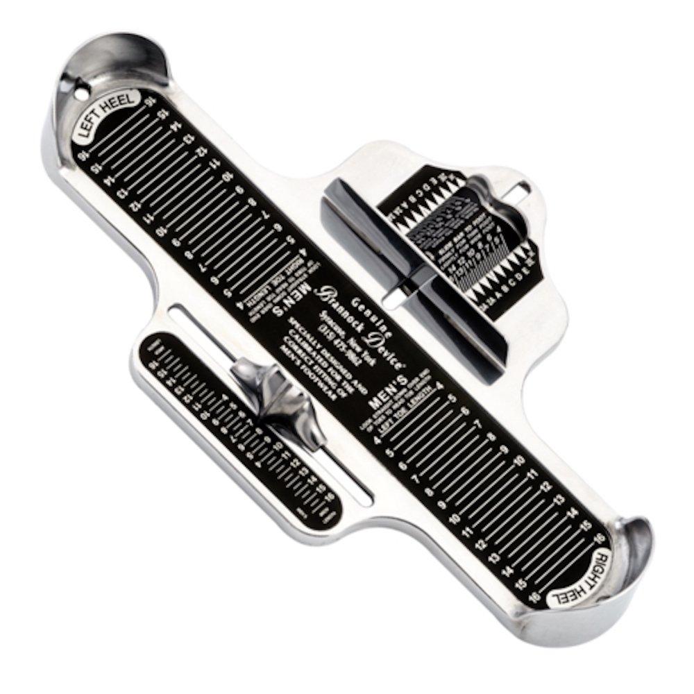 Brannock Device - Оригинальный инструмент для измерения стопы для подбора мужской обуви (США), Международный стандарт, Черный, Один размер