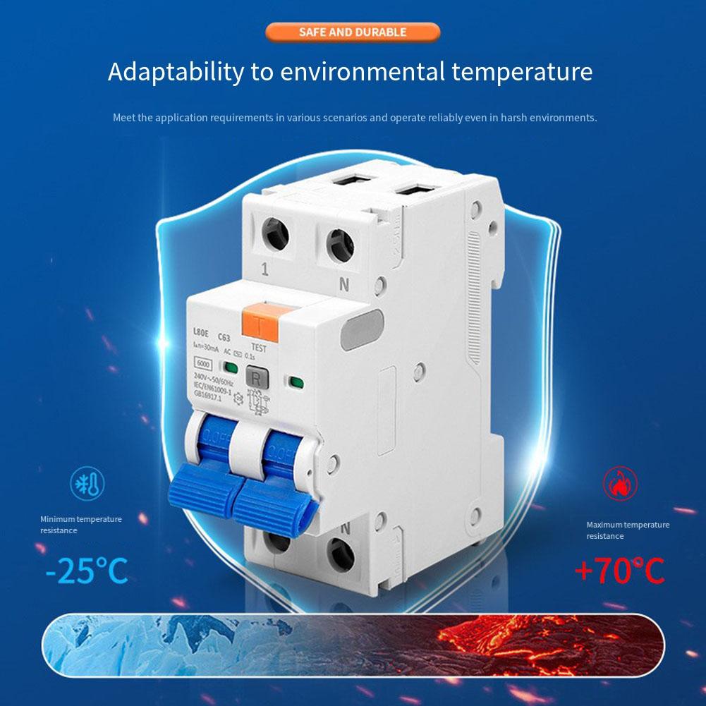 Автоматический выключатель 20А АВДТ (УЗО) Быстродействующий Защита от утечки Автоматический выключатель 81.2*70.5*35.5мм Электрозащита