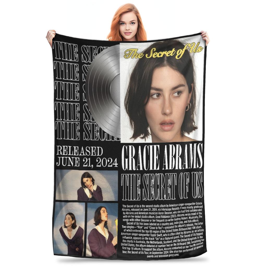 Плед Gracie Abrams The Secret Of Us Разные размеры Мягкий и легкий плед для дивана и кровати