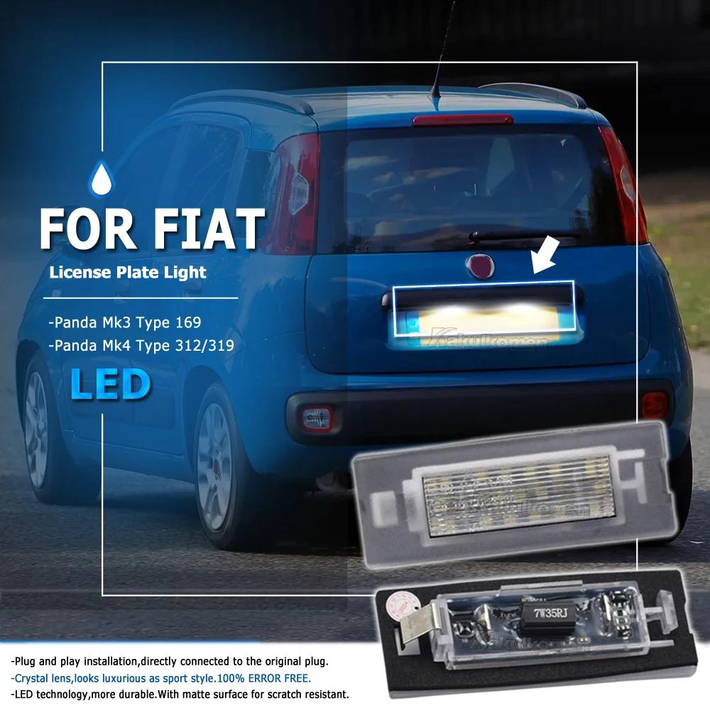 2pcs Canbus For FIAT Panda MK3 MK4 Typ 169 312 319 2003-2012 LED License Number Plate Light Lamp White 12v OEM#:71734797