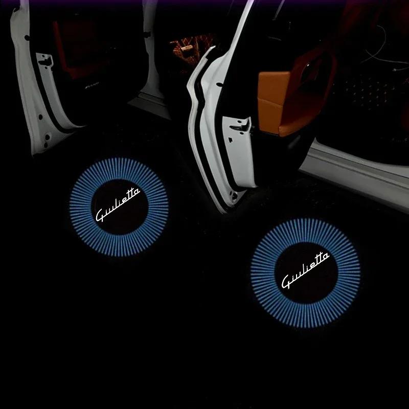 2Pcs LED Car Door Welcome Lights Courtesy Projector Ghost Shadow Lamp for Alfa Romeo Giulietta 2011-2022 2015 2020 Accessories qhj178