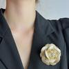 Camellia Lapel Pin PU Leather Flower Shaped Breastpin Accessory Brooch Ornament