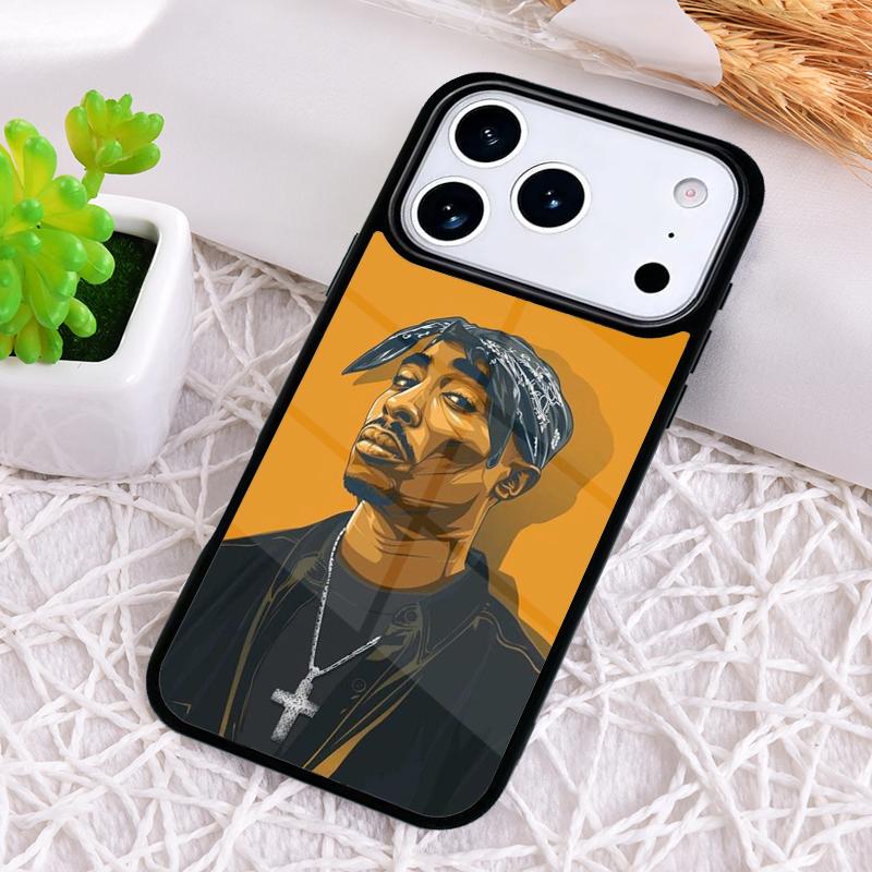 Чехол для телефона с защитой от ударов для iPhone 17 Air 16e 15 11 12 14 13 Pro Max с изображением рэпера 2pac певца T-Tupac Cover Coque