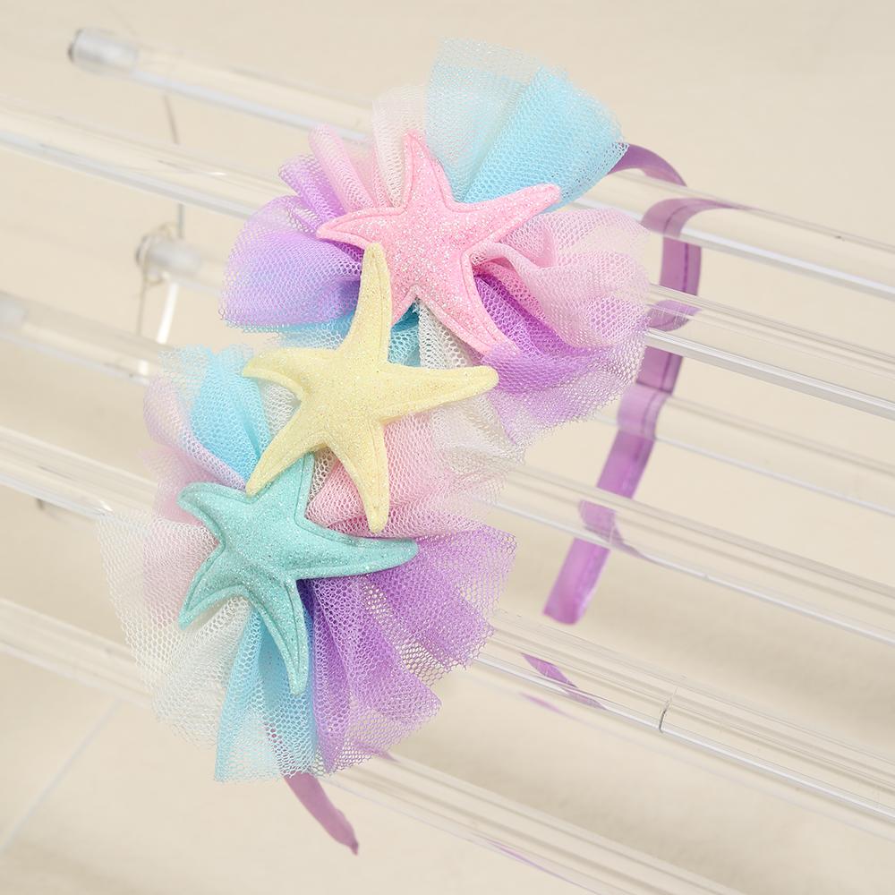 Fashion Glitter Star Headbands For Girls Rainbow Lace Hair Bnads Cute Butterfly Shape Hiar Hoop Children Party Hair Accessories
